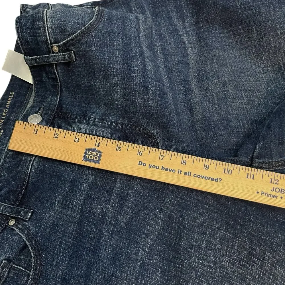 Chico's Dark Blue Cropped Jeans with Embellished Cuffs - Picture 10 of 10